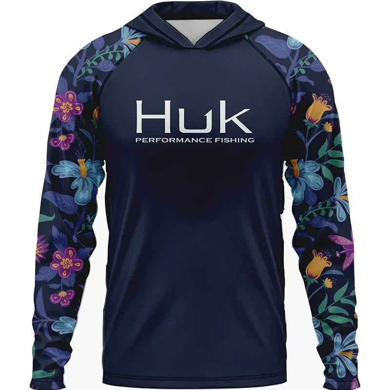 Summer Fishing Men Long Sleeve Hooded T-Shirt