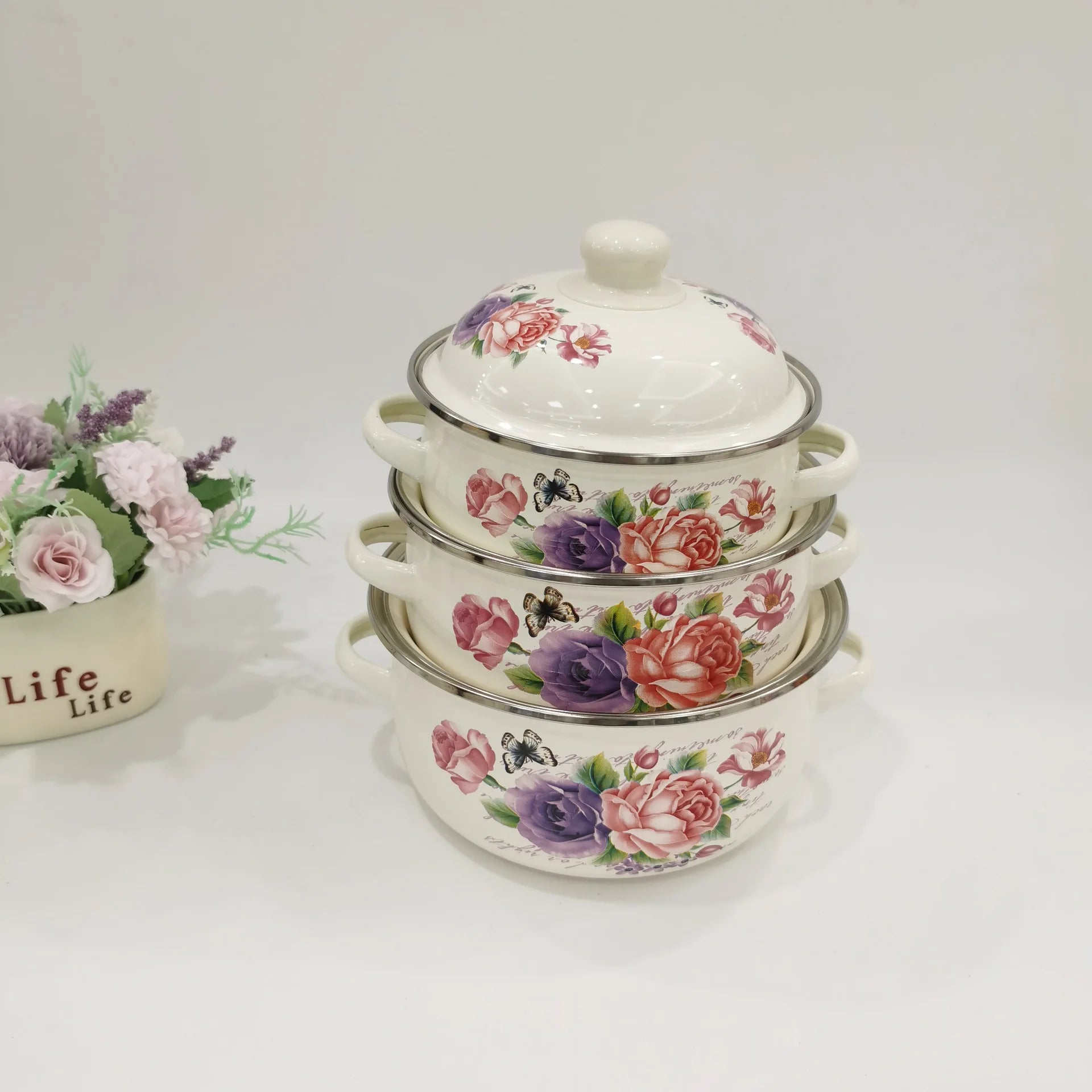 Three Sets Kitchen stew soup Cookware