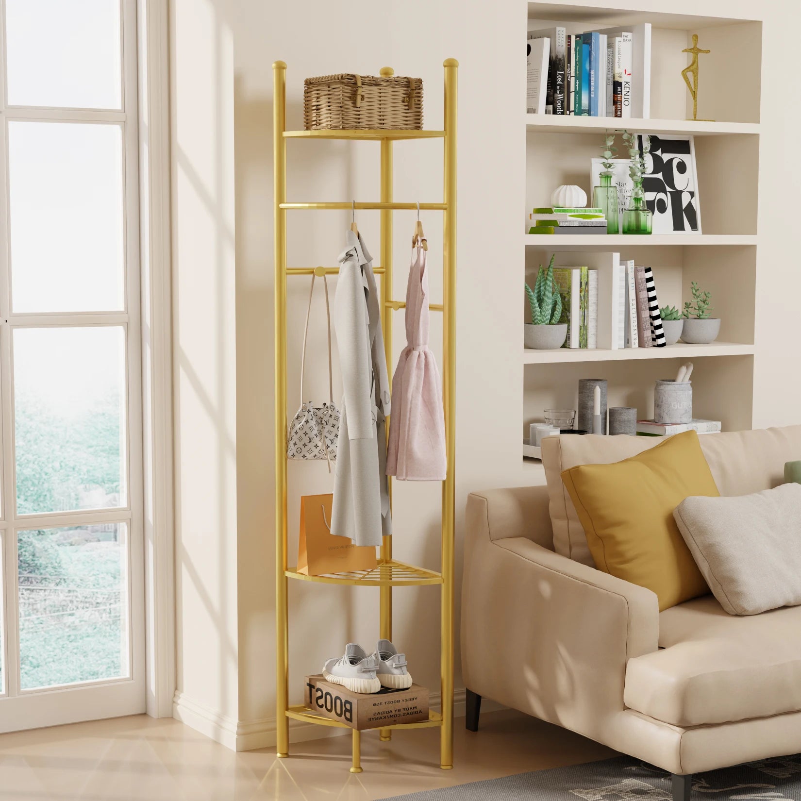 Coat Rack with Shelves