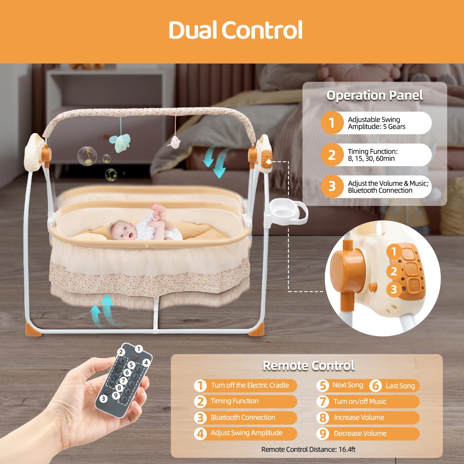 Electric Baby Crib Cradle