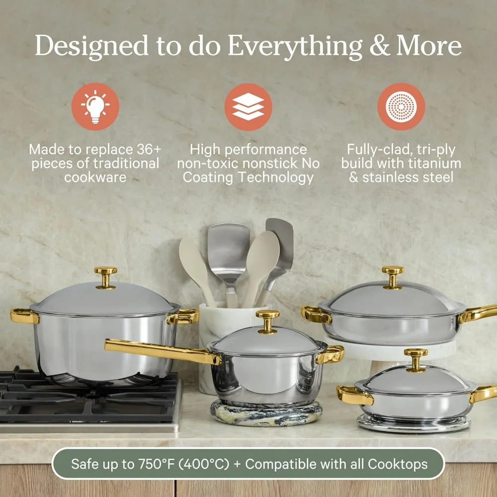 titanium pro cookware set (4-piece) – always pan & perfect pot