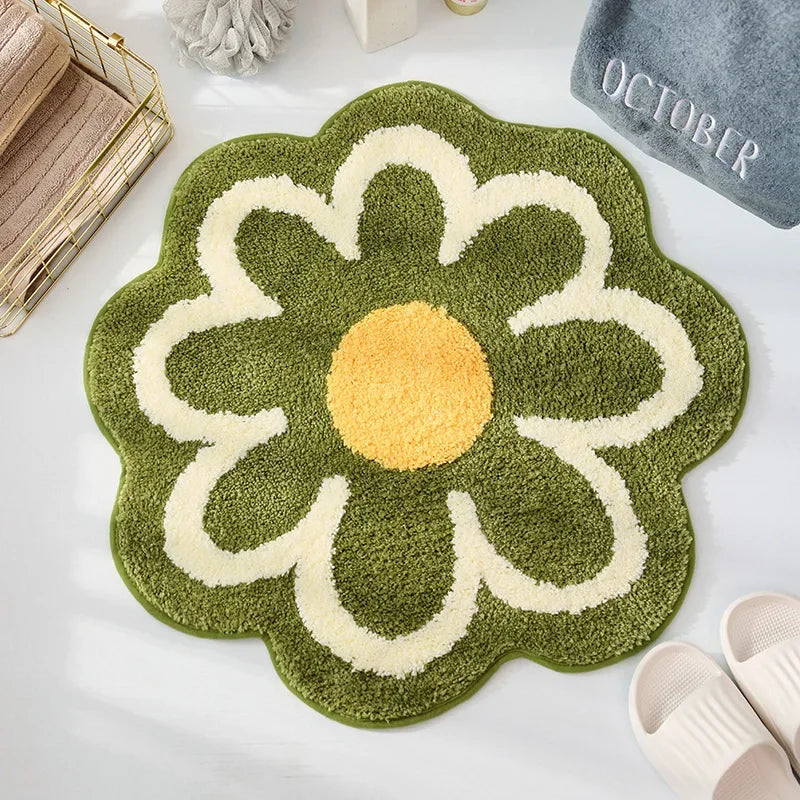 Round Anti- Slip Flower Carpet