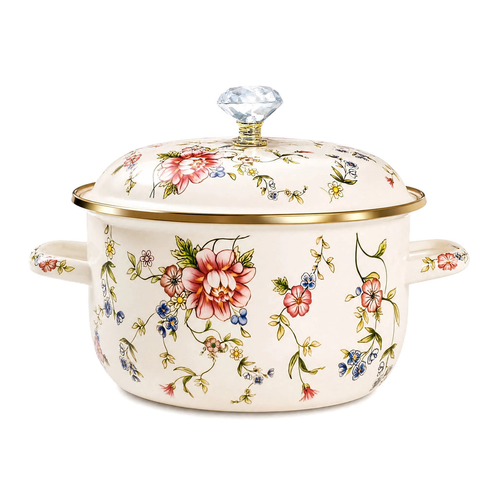 Quart Pot with Lid,Large Vintage Cooking Pot for Soup Stew Pasta
