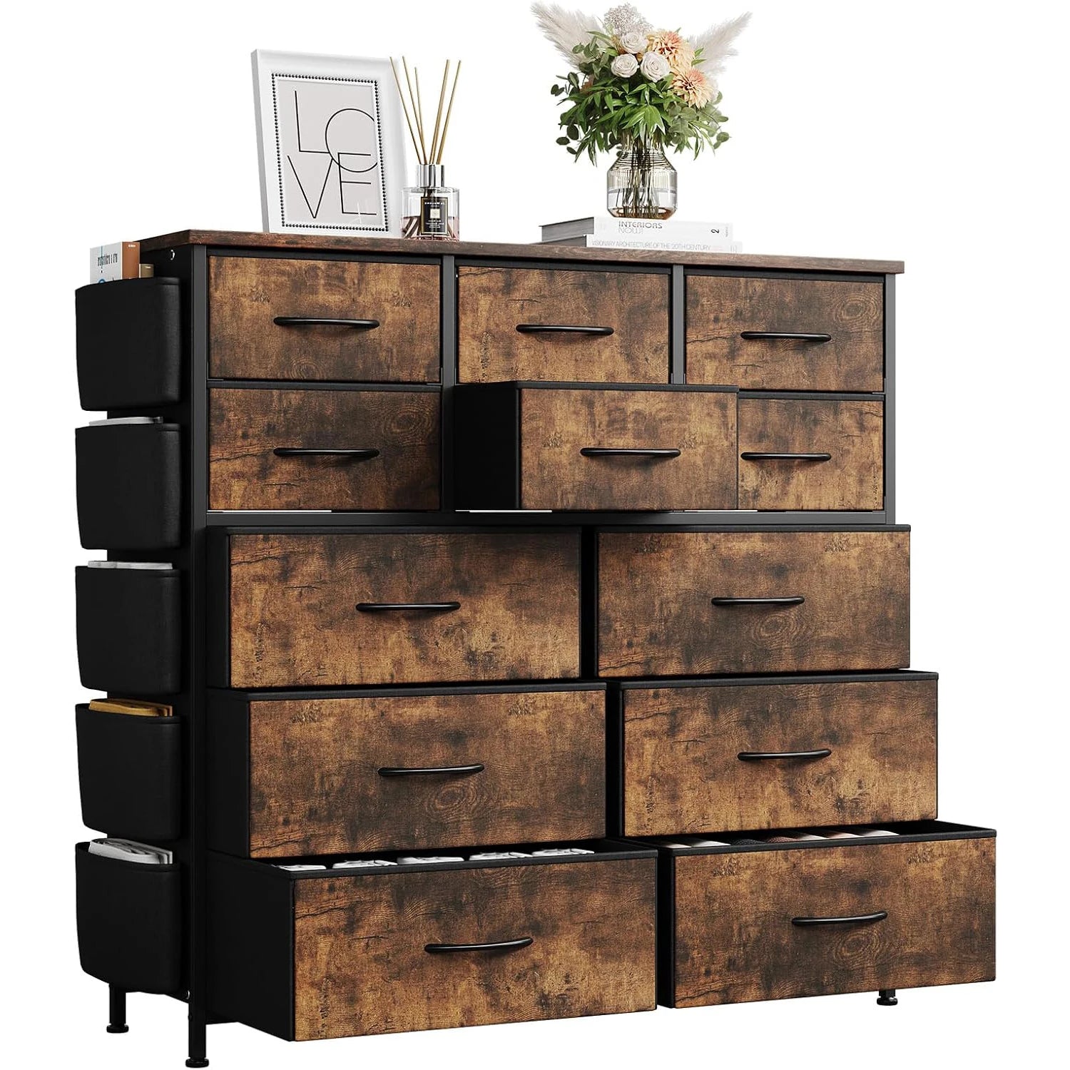 Tall Fabric Dresser for Bedroom & Living Room