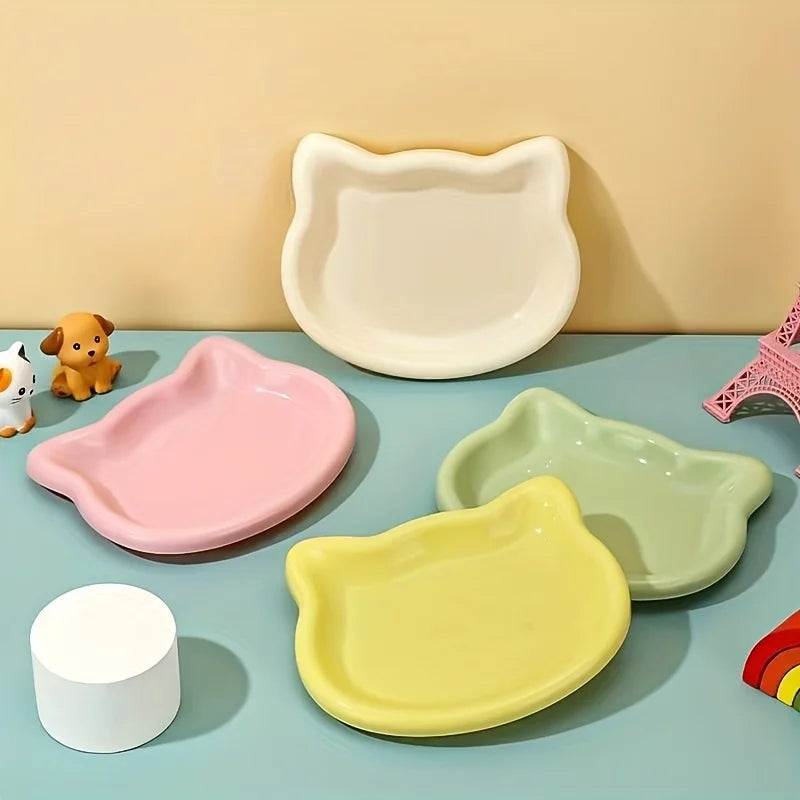 4-Color Pet Bowl Cat Food Dish Canned Snack Frozen Meal Plate