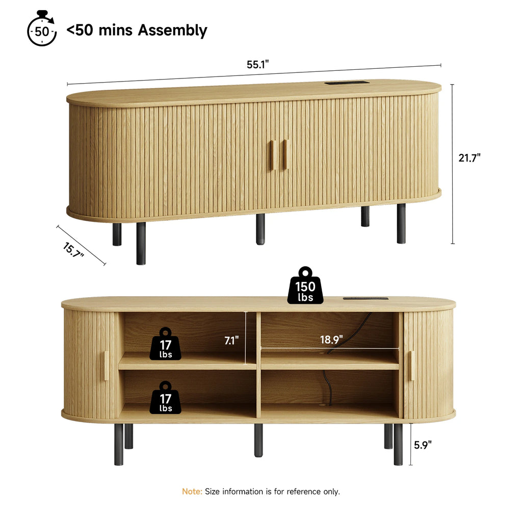 TV Stand with Power Outlet for TVs