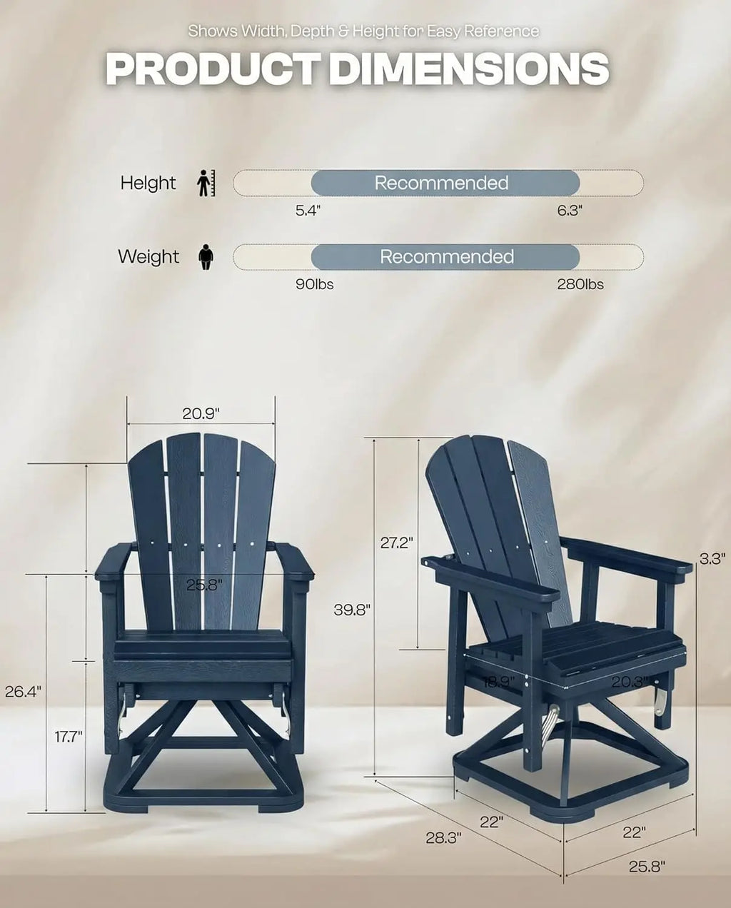 Outdoor wooden weather Resistant Rocking Chair