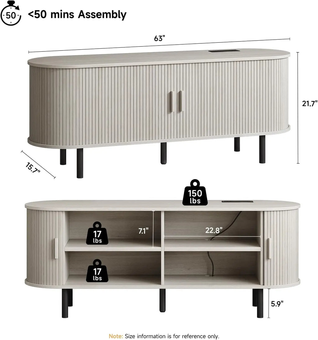TV Stand with Power Outlet for TVs