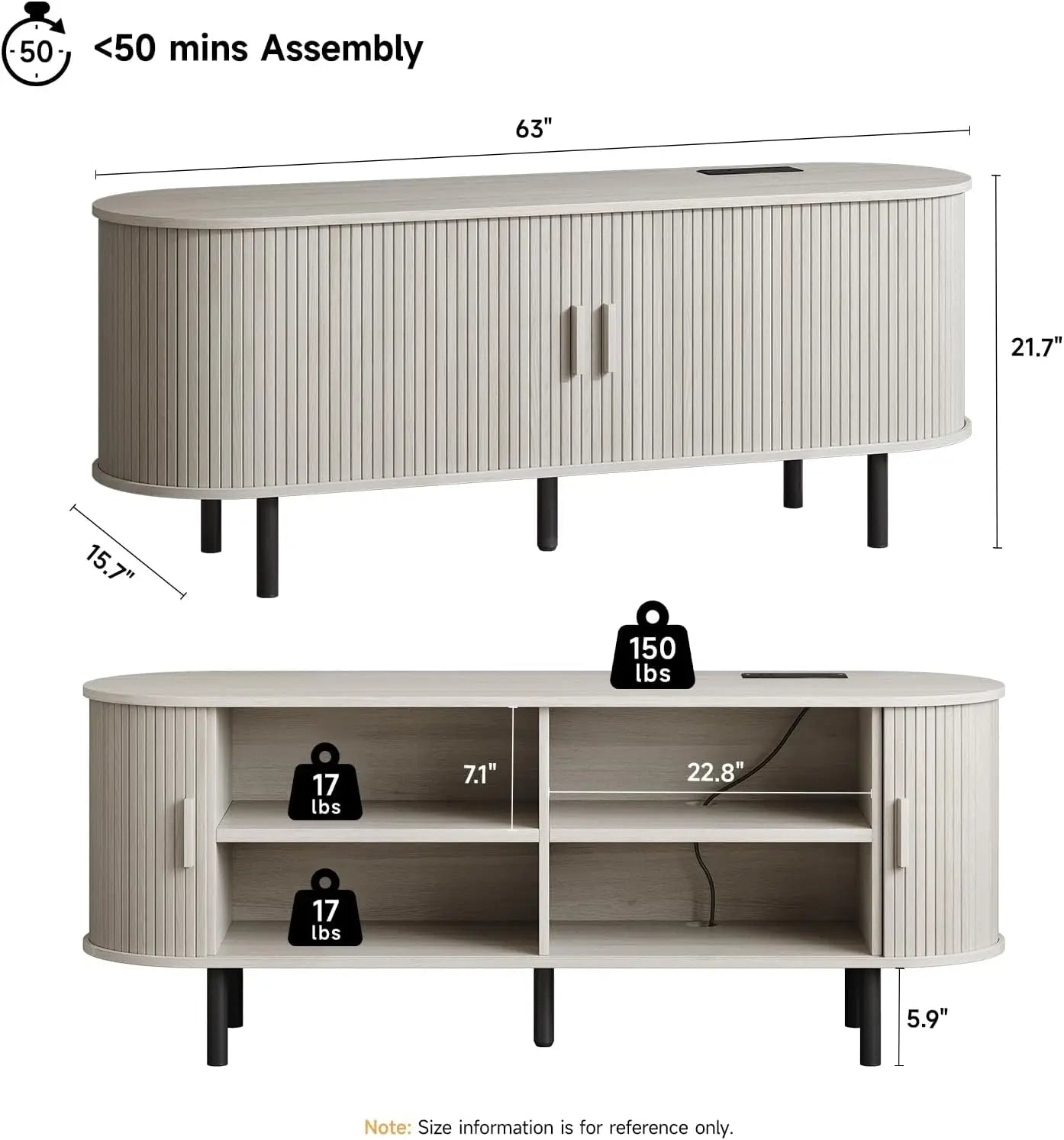 TV Stand with Power Outlet for TVs