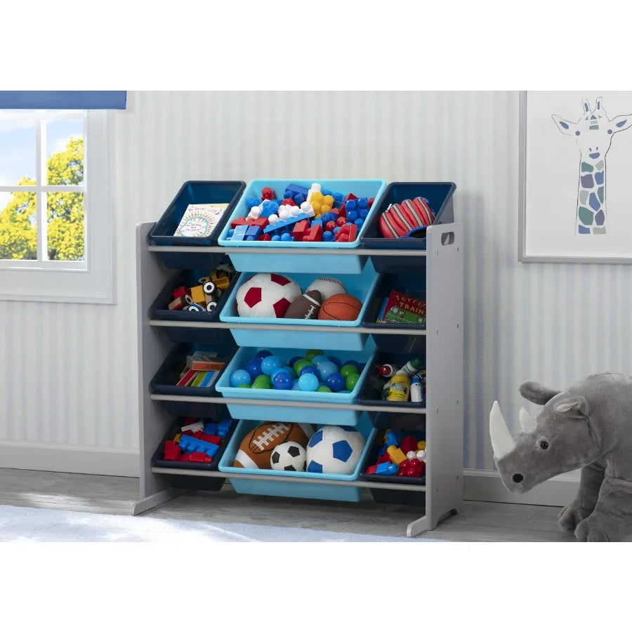 Toy Storage Organizer with 12 Colorful Bins