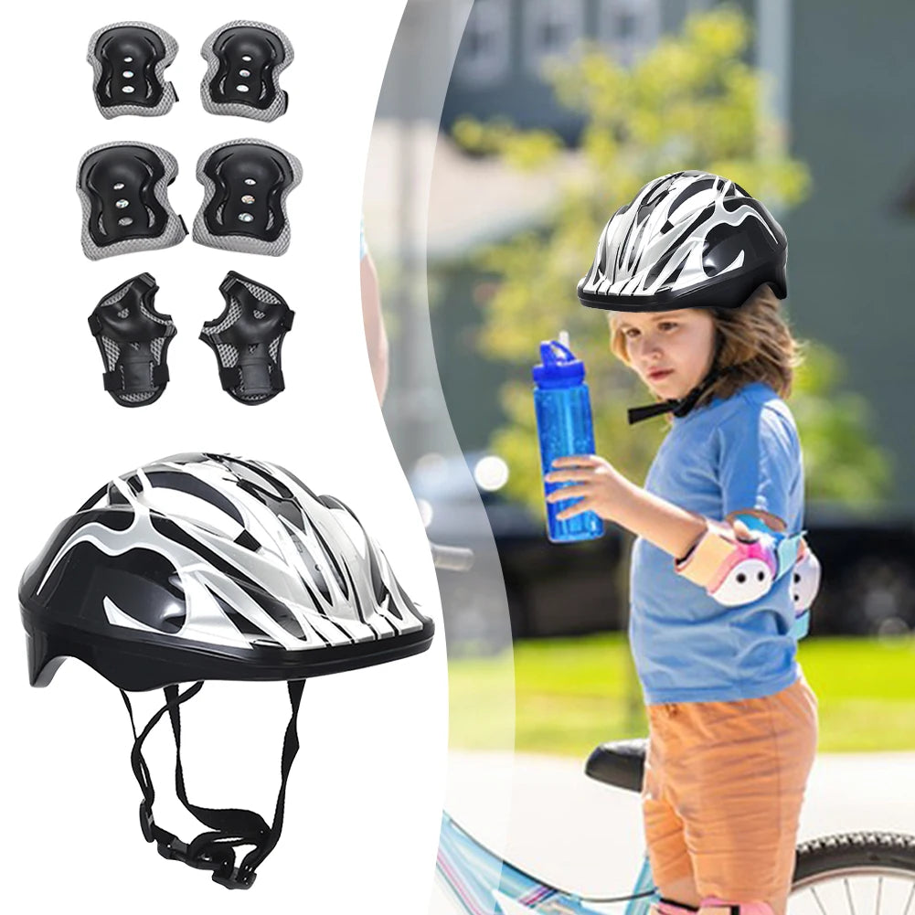 Cycling Children Helmet with Protective Gear Set