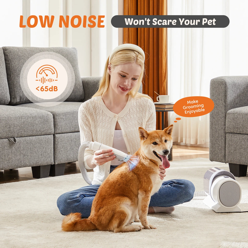 Professional Pet Grooming Vacuum Kit 3 Suction Modes and 5 Groomer Tools
