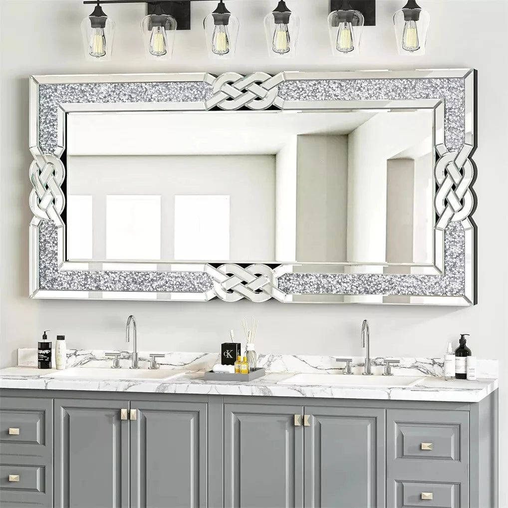 Rectangular Crushed Diamond Wall Mirror