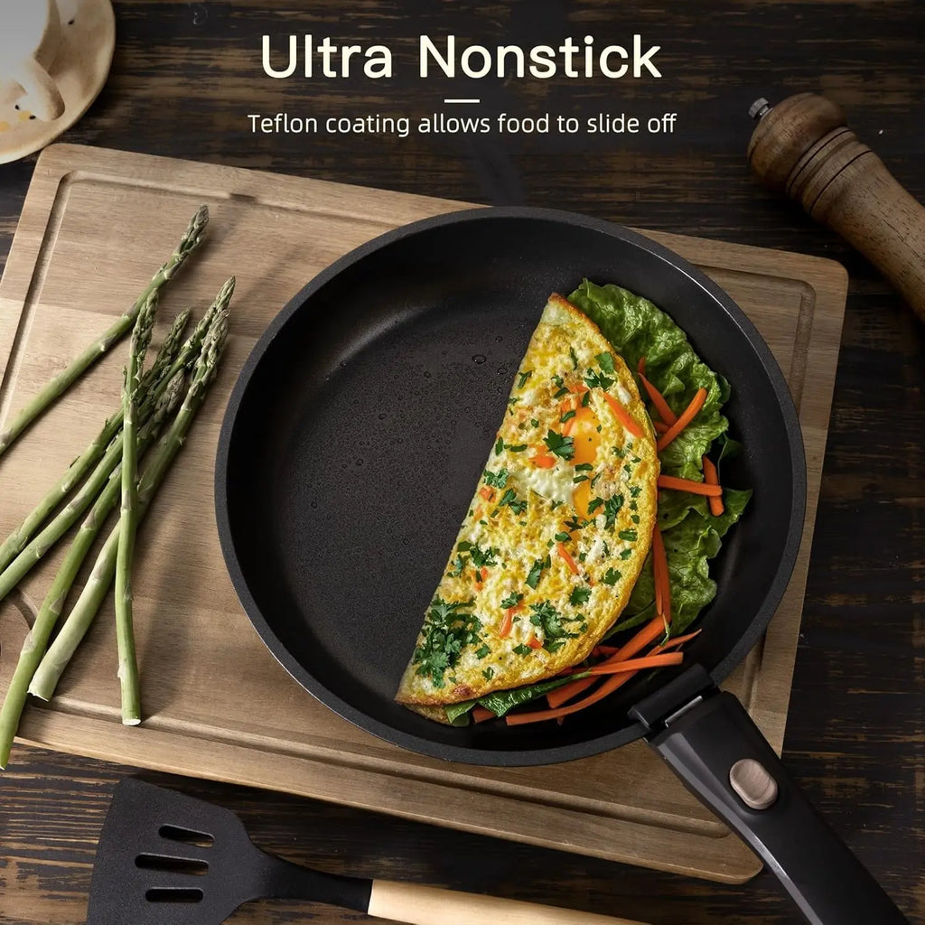 21PCS Black Ceramic Nonstick Cookware Set