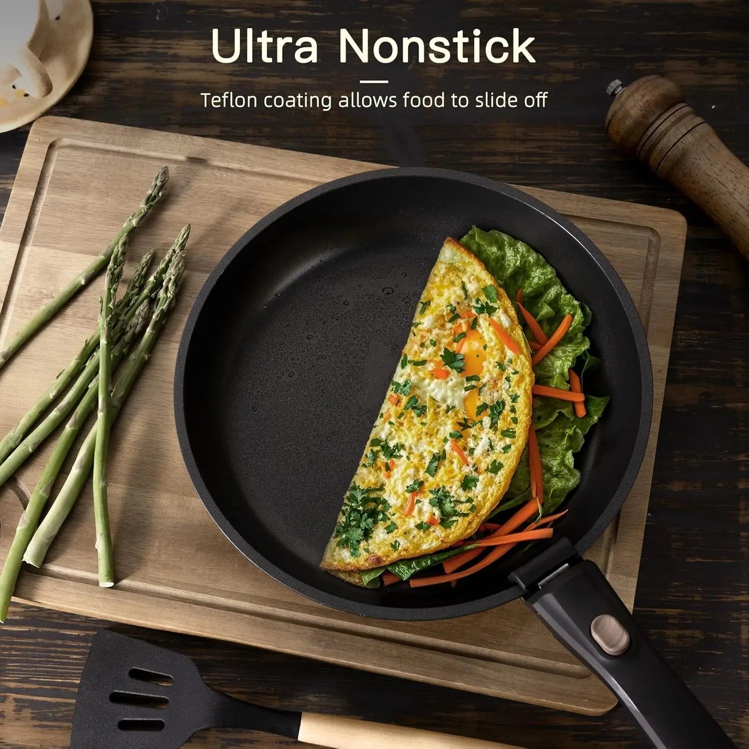 21PCS Black Ceramic Nonstick Cookware Set