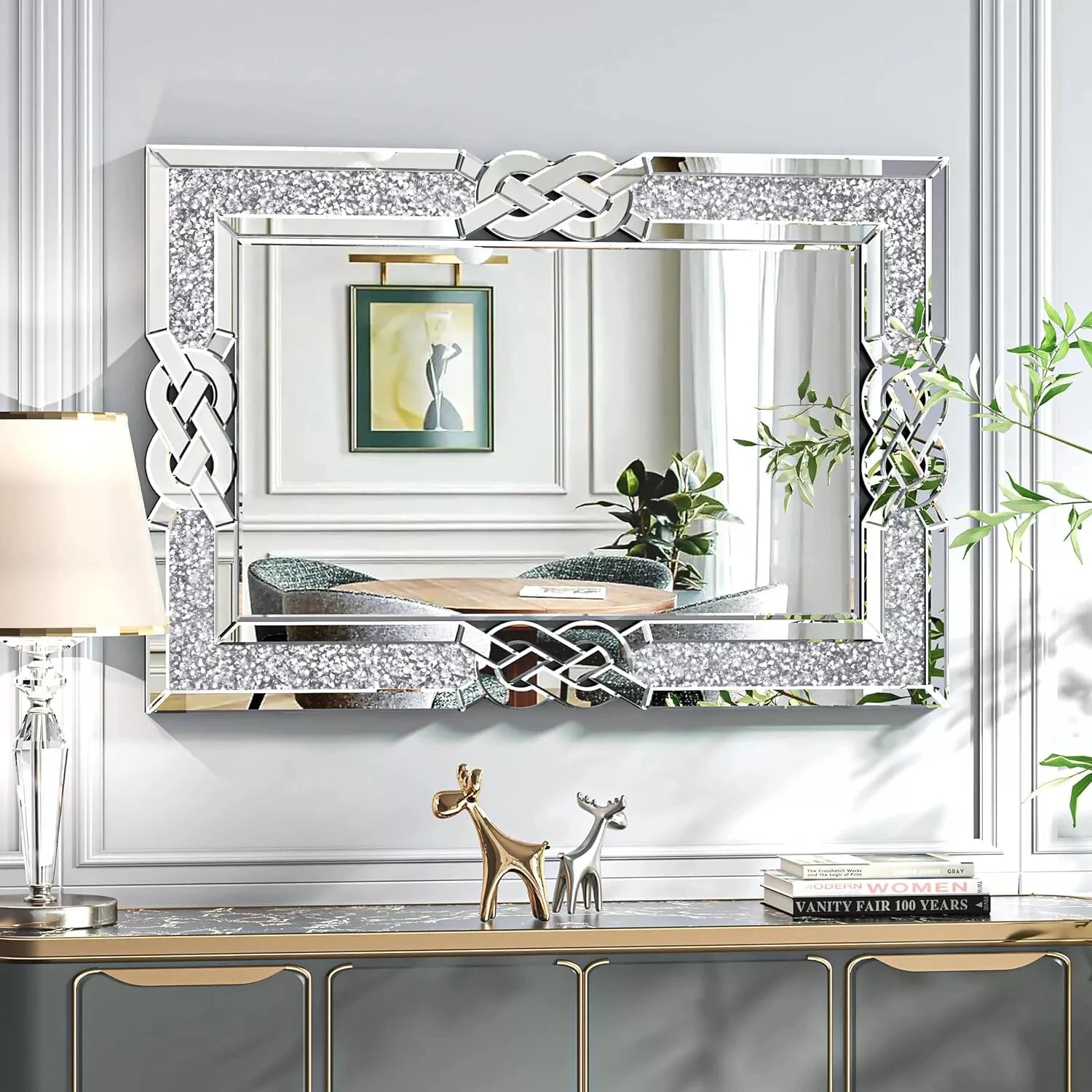 Rectangular Crushed Diamond Wall Mirror