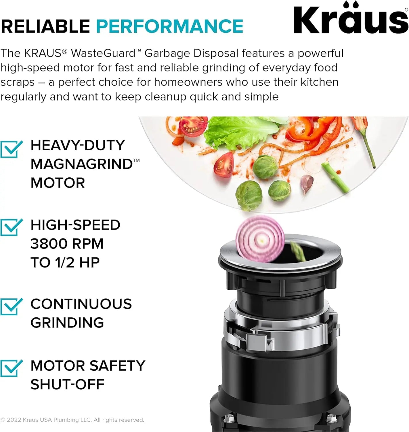 1/2 HP Quiet Garbage Disposal