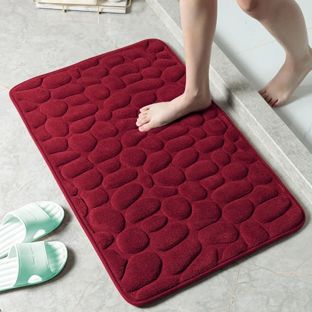 Cobblestone shower door mat