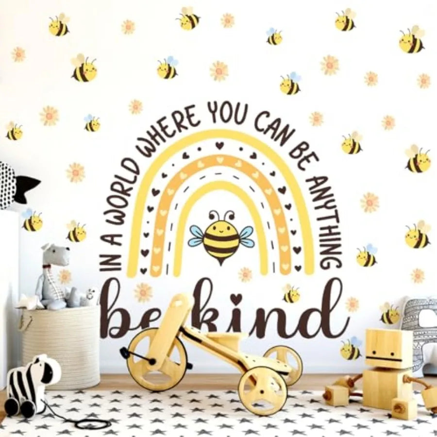 45.66 x 37 Inch Watercolor Wall Decals Large Boho Yellow Wall Sticker