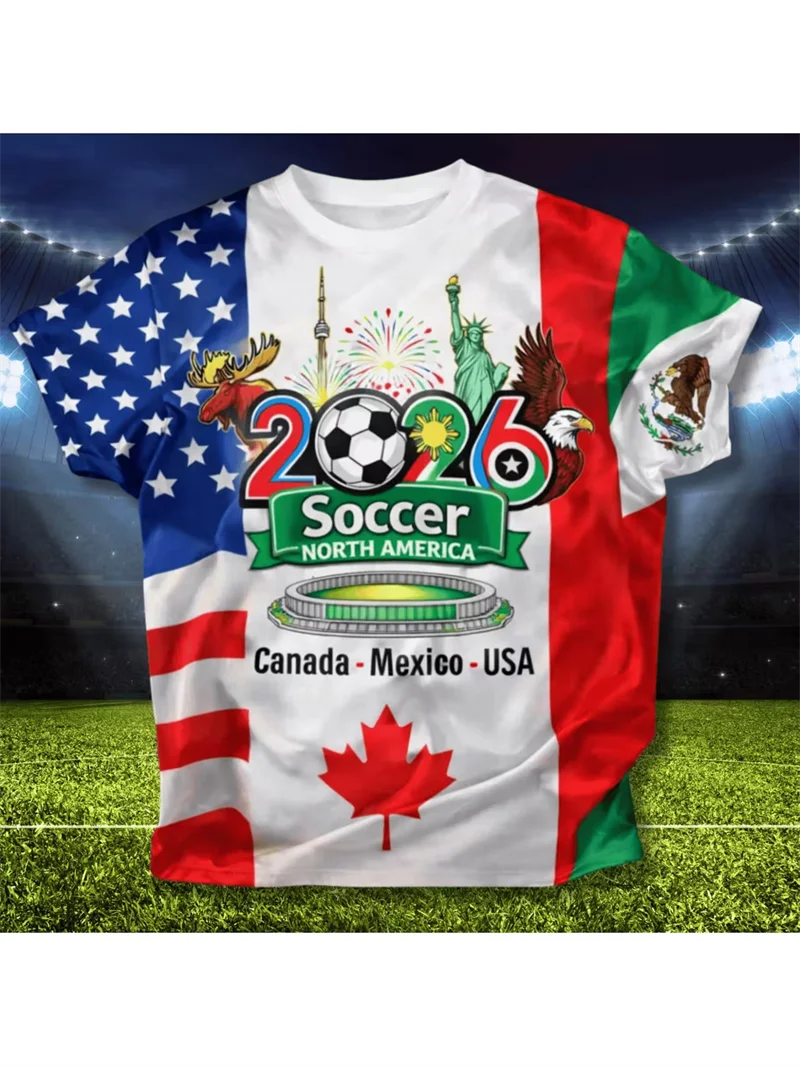 Men's Casual T-Shirt With Mexican Flag Style