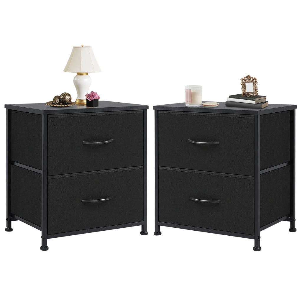 2Fabric Drawers Nightstand