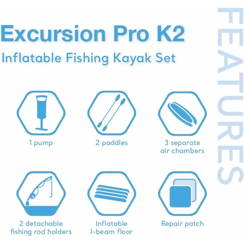 INTEX 68309EP Excursion Pro K2Inflatable Kayak Super Tough