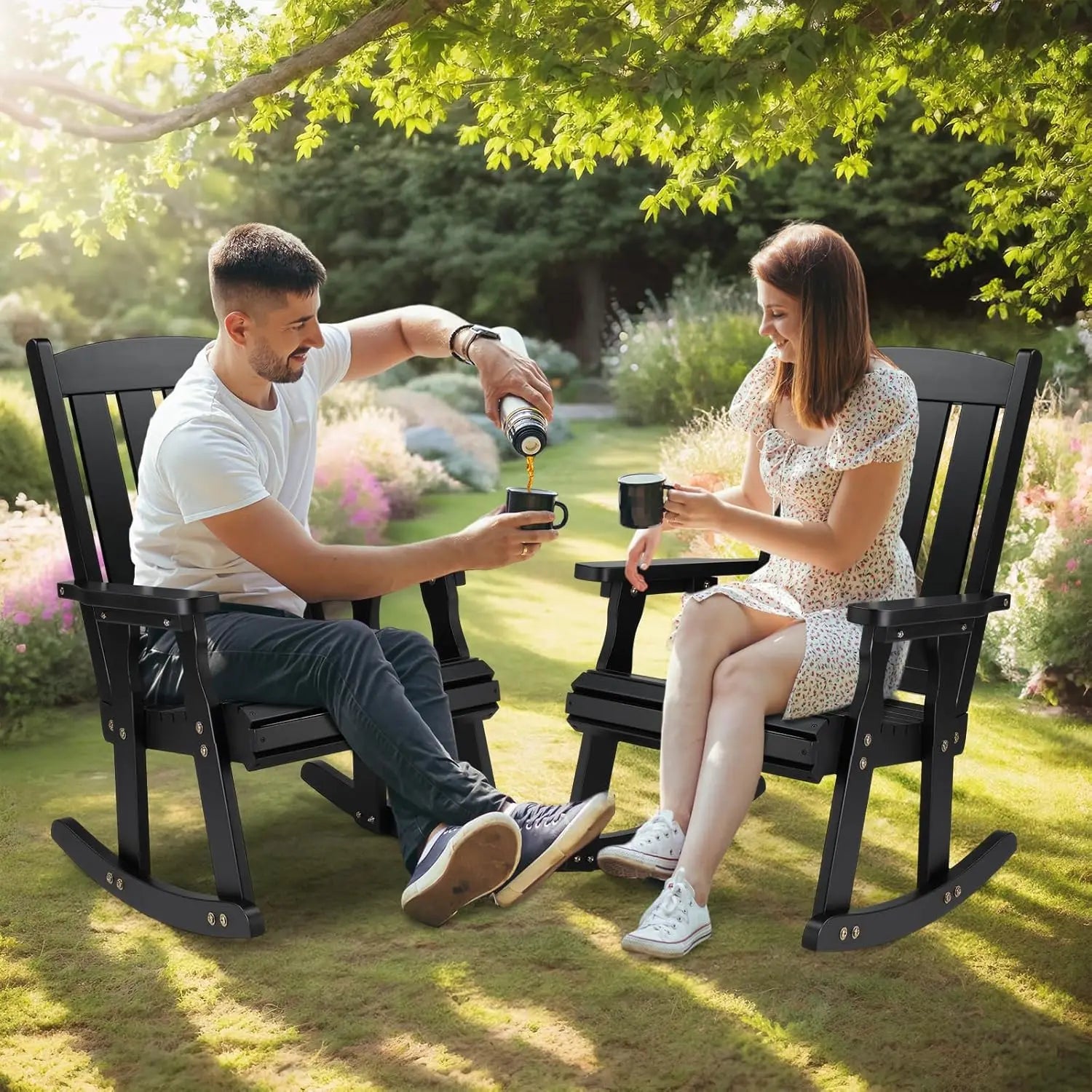Outdoor Heavy Duty Wooden Rocking Chair