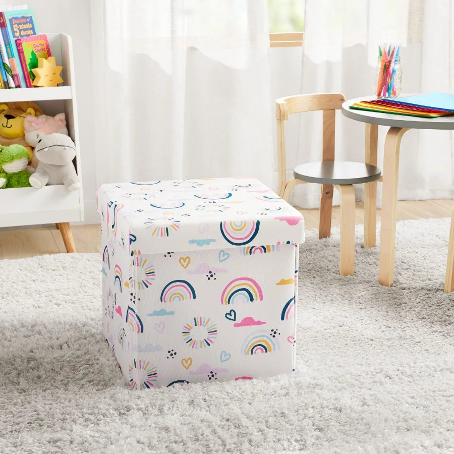 Laundry Basket, Rainbow Toy Storage Box, Suitable For Room Decor, Dirty Clothes Basket, Bedroom, Bathroom, Gift Basket Rainbow