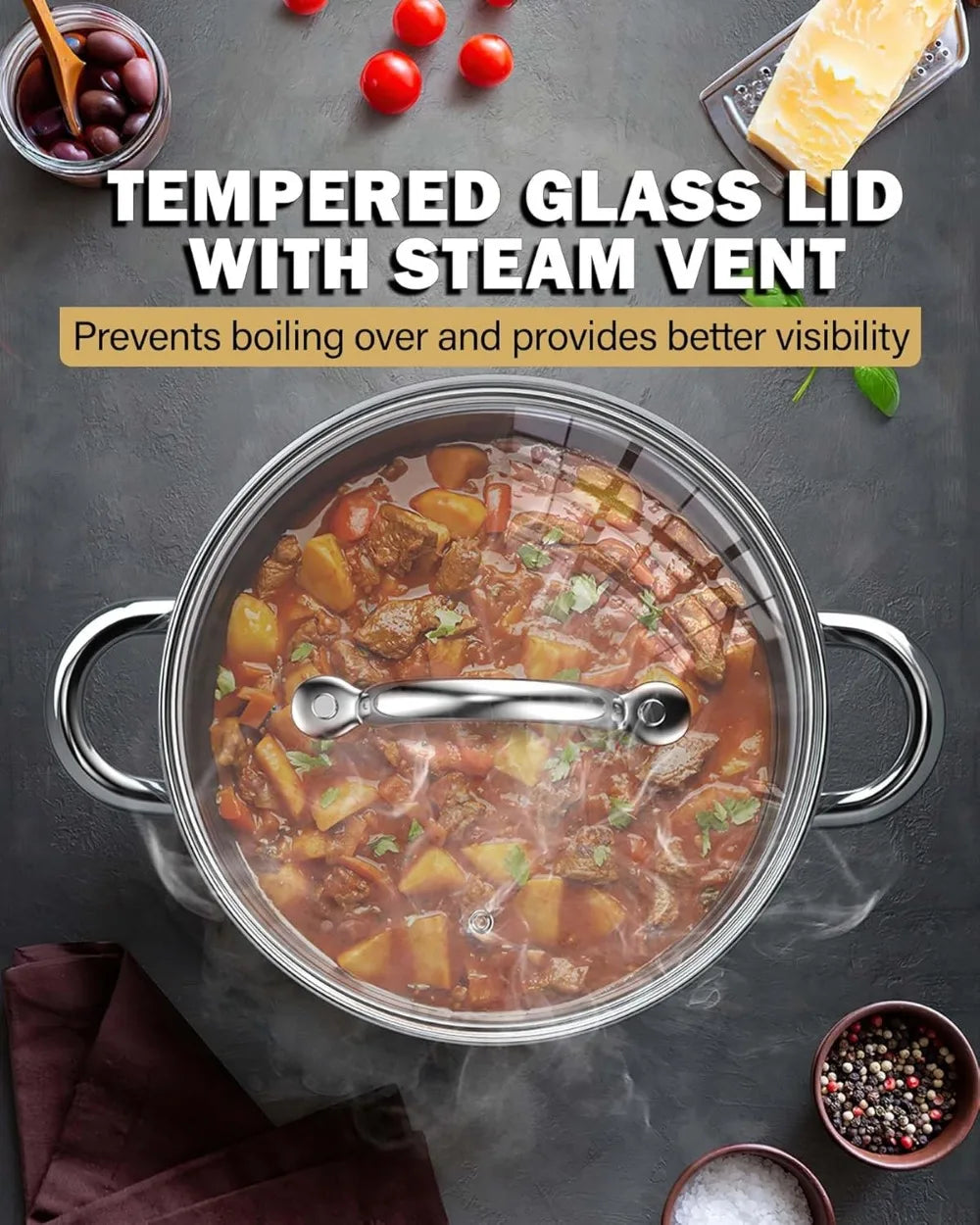 12-Piece Stainless Steel Cookware Set
