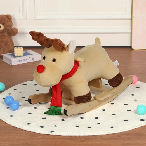 Kids Ride-On Rocking Horse Toy with Jingle Bells,Dinosaur Rocking Toy