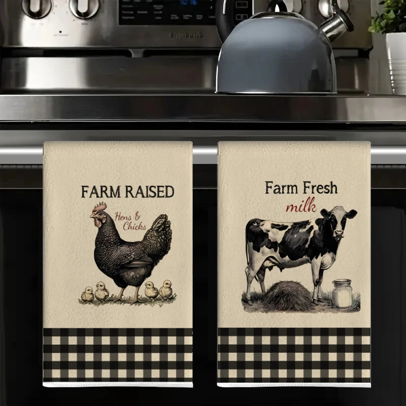 2PCS Farmhouse Kitchen Towels