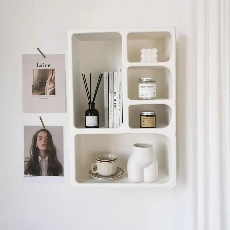 Floating Wall Shelf with 5 Compartments
