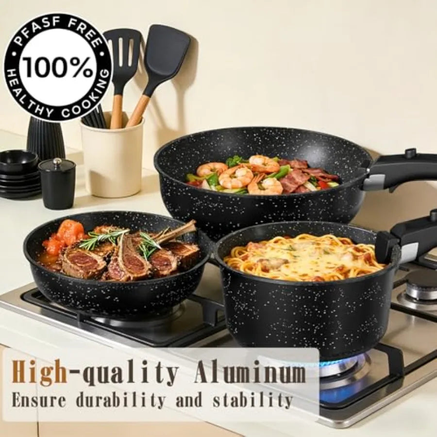 21Pcs Pots and Pans Set Non Stick