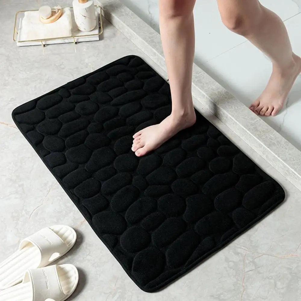 Cobblestone shower door mat