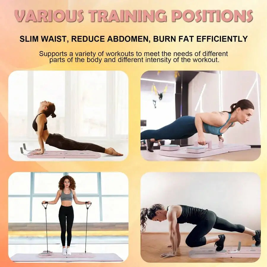 Professional Durable Quality Sliding Pilates Board and Pilates Reformer Set, Multi-Purpose Foldable Board for Home Exercise