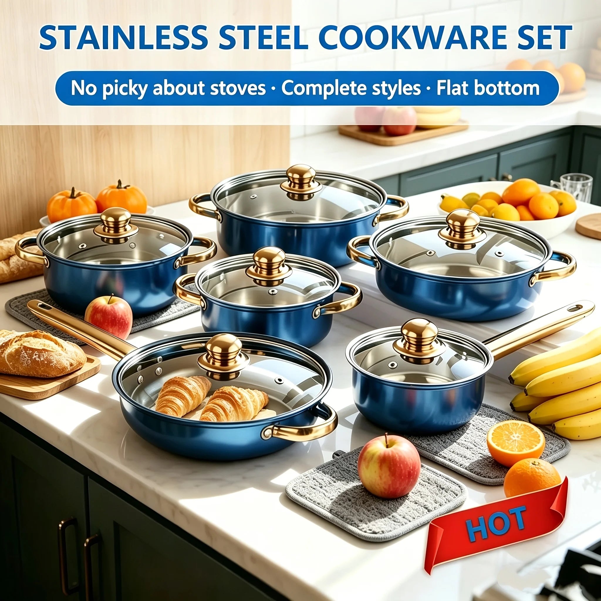 14-Piece Stainless Steel Cookware Set