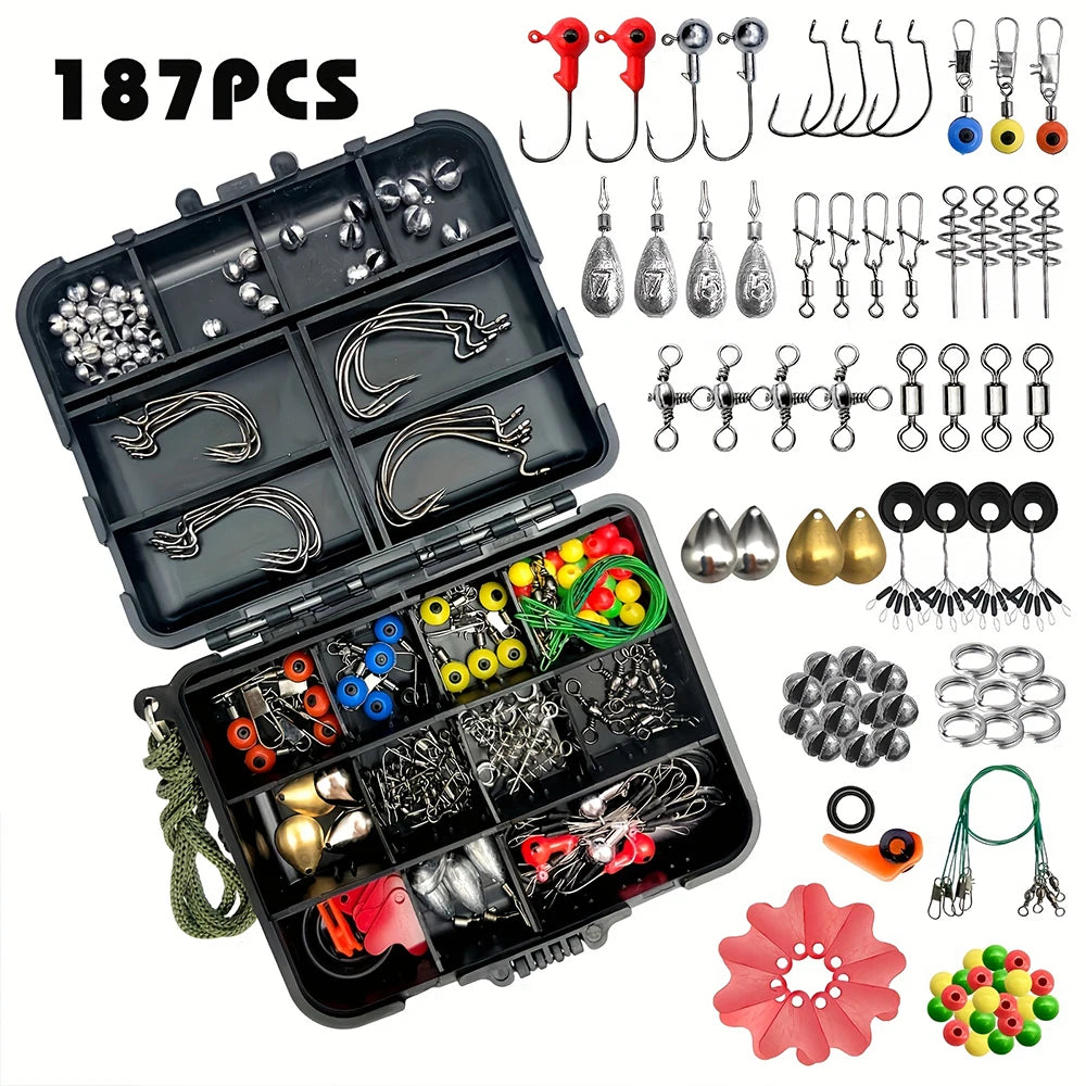 Lure Storage Box Fishing Tackles Box Swivels Clips Skillful Fishing Tools Set Box Durable ABS Fishing Hooks Set Box Hook Case