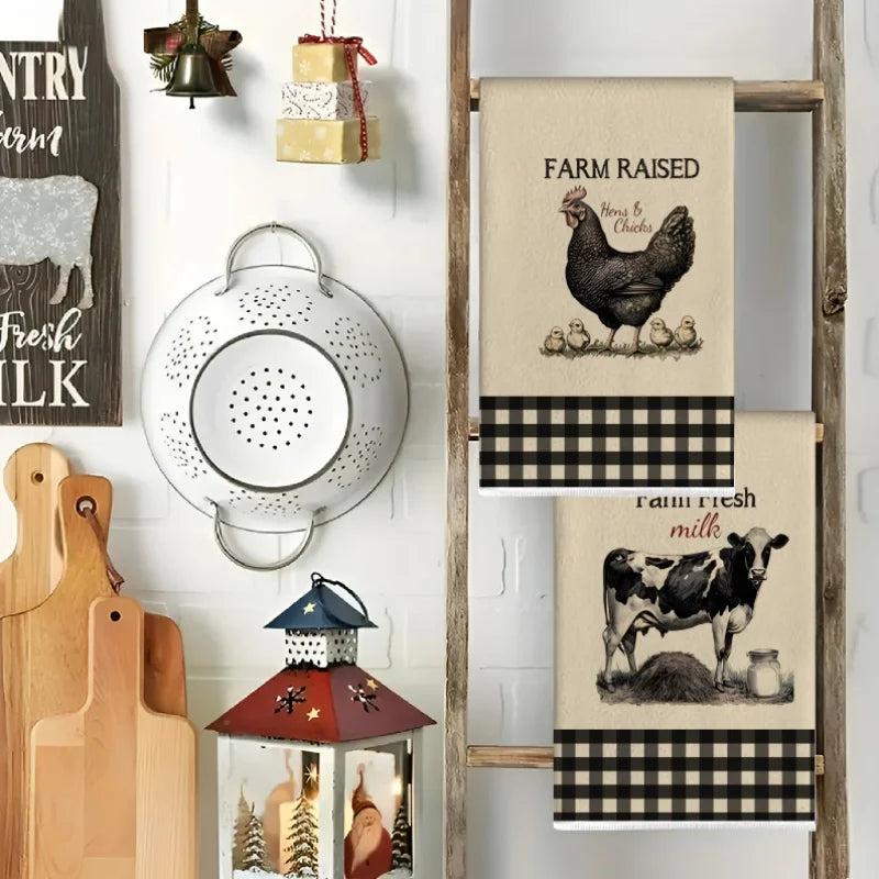 2PCS Farmhouse Kitchen Towels