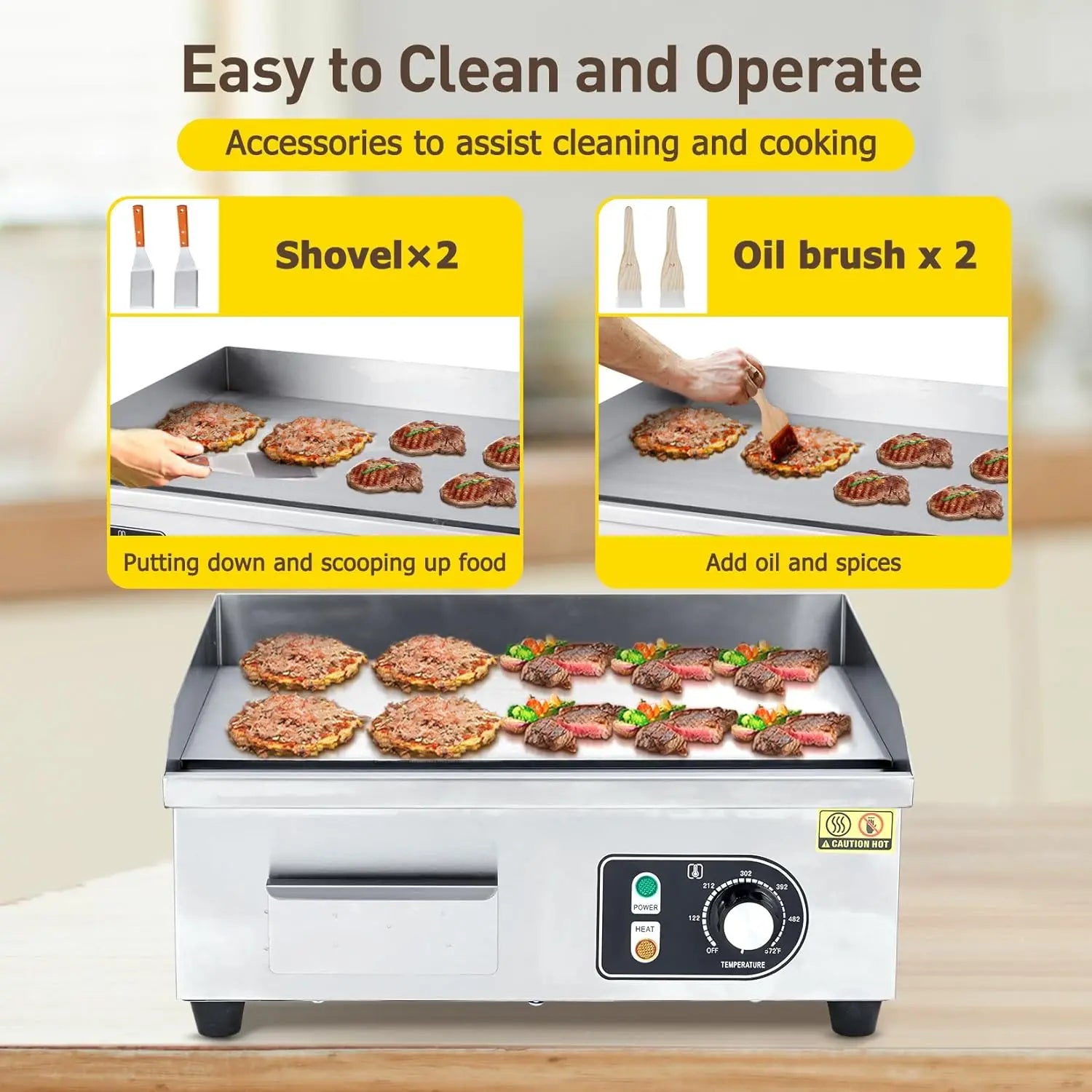 300W Non-Stick Electric Grill Plate