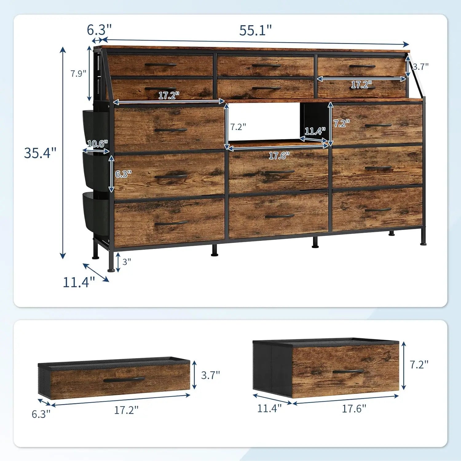 14 Fabric Dresser Cabinet