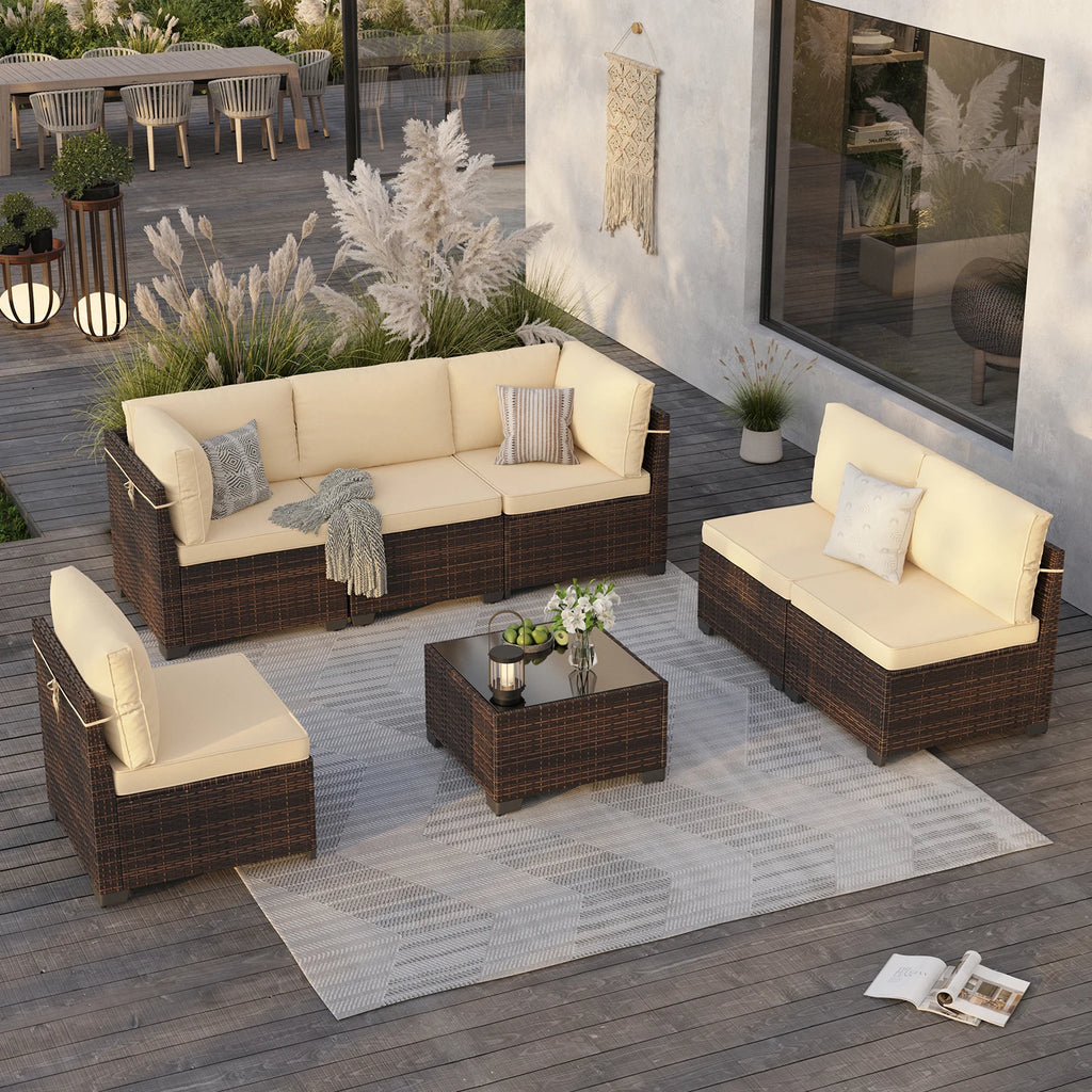 7 Piece Outdoor Patio Furniture Set