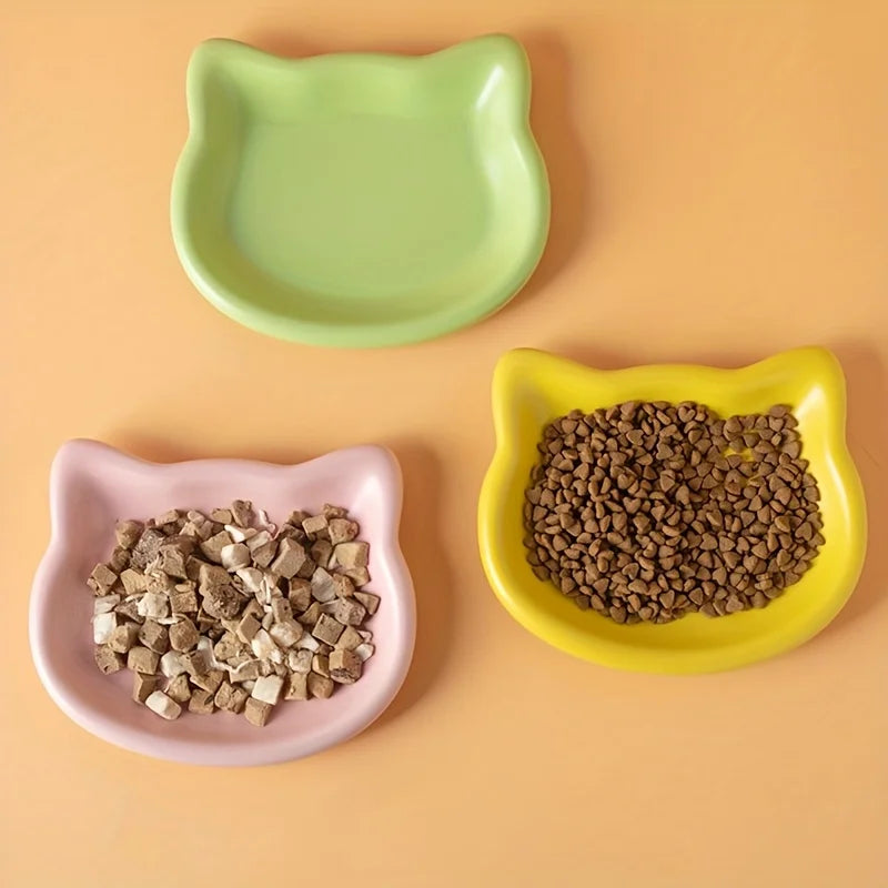 4-Color Pet Bowl Cat Food Dish Canned Snack Frozen Meal Plate