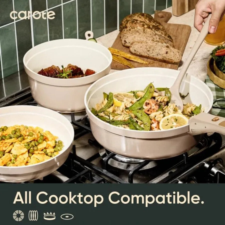 18 Pcs Ceramic Cookware Set