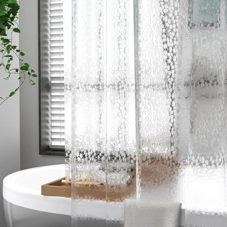 Transparent Pebble Shower Curtain