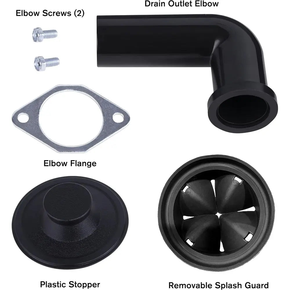 1/2 HP Stainless Steel Garbage Disposal System, Anti-Jam, Economical, Black
