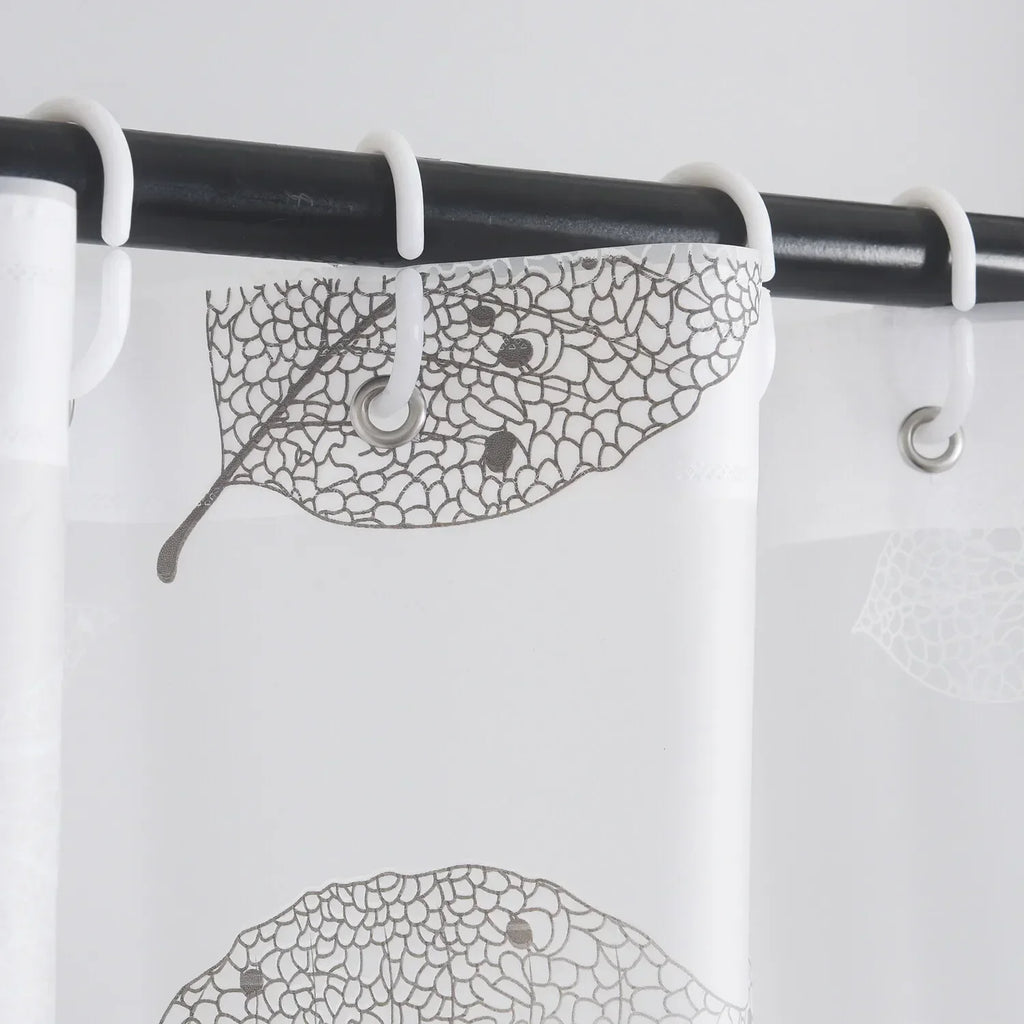 Leaf Pattern Plastic Shower Curtain