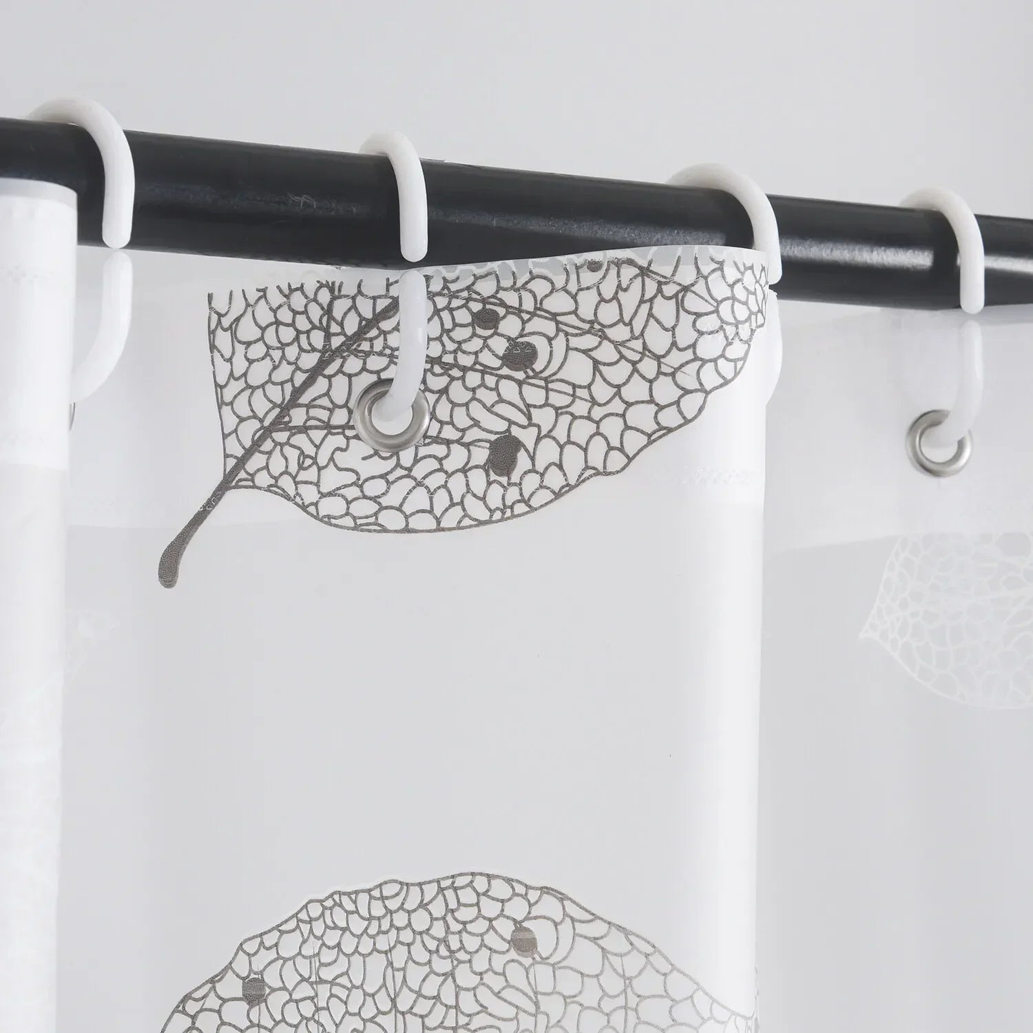 Leaf Pattern Plastic Shower Curtain