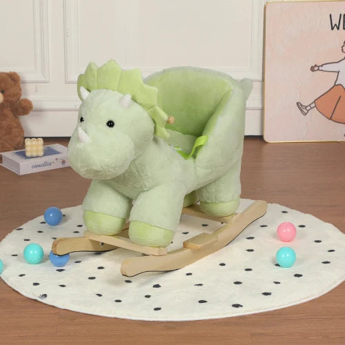 Kids Ride-On Rocking Horse Toy with Jingle Bells,Dinosaur Rocking Toy
