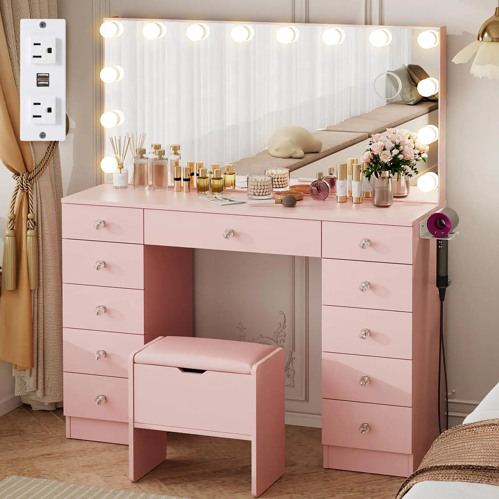 Makeup Vanity Desk with adjustable lighting