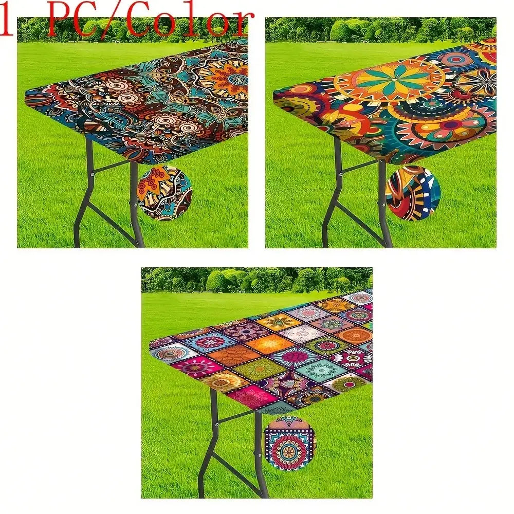 Indoor/Outdoor Picnic Floral Mandala Table Cover